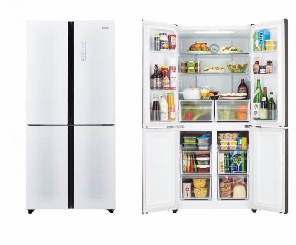 ヨーロッパ・スタンダード「ガラストップ４ドア・フレンチタイプ」の冷蔵庫♪　機能性とデザイン性に優れたヨーロピアン！