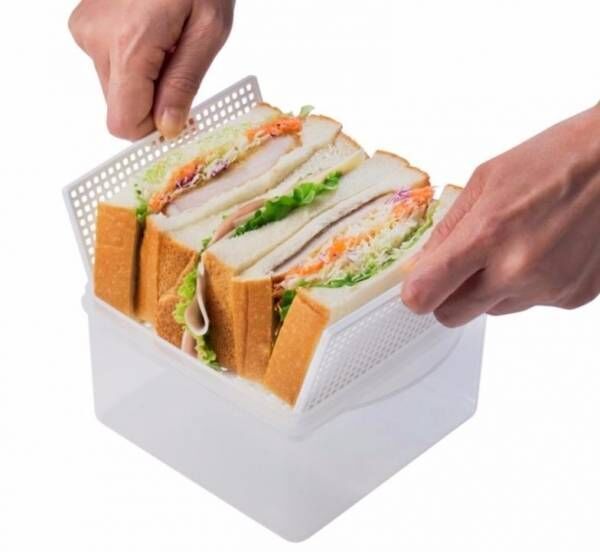 具だくさんなビジュアル系サンドイッチも、すっぽり入ってサッと取り出せる「サンドイッチ メッシュ×ケース」が新発売！