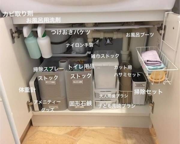 【簡単】洗面台の収納アイデア集。これでランドリースペースの収納力アップ♪