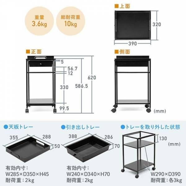 書斎やガレージでも多目的で使えるツールワゴンを9月4日発売