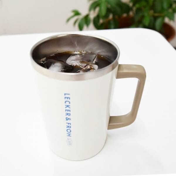 コンビニコーヒーをカップごと保温＆保冷人気のサーモタンブラーにハンドルが付いてパワーアップ！