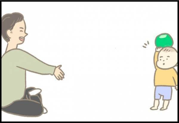 【＃51】ボール投げに「パパ完敗…！？」うわてな息子の知恵。by つぶみ