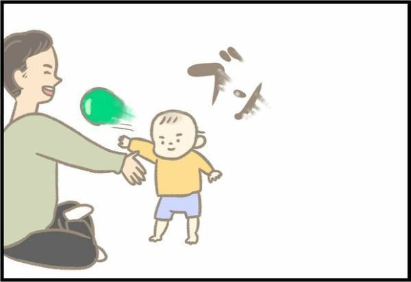 【＃51】ボール投げに「パパ完敗…！？」うわてな息子の知恵。by つぶみ