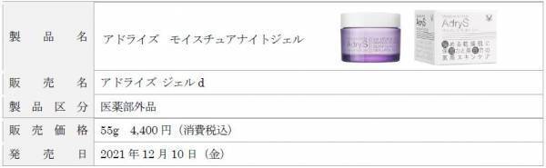 眠りの時間が、極上のスキンケアタイムに　「アドライズ モイスチュアナイトジェル」発売