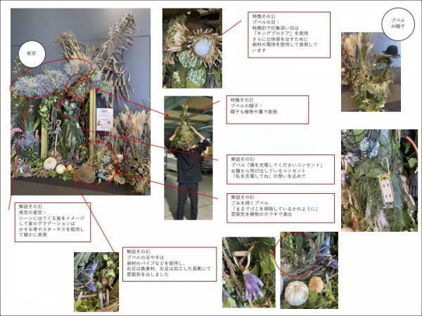 「えんとつ町のプペル」をテーマにフラワーロスのお花で装飾されたフォトスポットを設置しました！