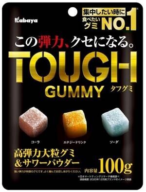 集中したいときに食べたいグミNo.1（※）の 「タフグミ」ブランドから新フレーバー「グレーピーダイナマイツ」登場！ （※日本マーケティングリサーチ機構による調査において）