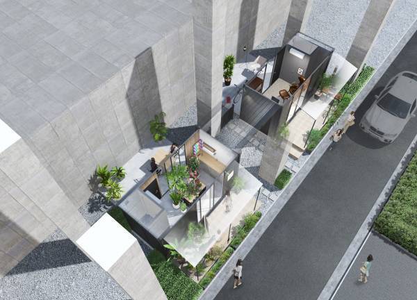 【賑わいと豊かなライフシーンを演出する「Emi Cube」2号物件】2021年11月下旬、西武鉄道池袋線 桜台駅から徒歩4分の線路高架下に竣工