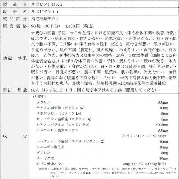 「リポビタンＤＸα」新発売！　年齢とともに感じる日々の疲れに、1日1回3錠で効く