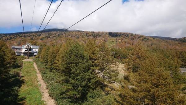 裏磐梯紅葉ロープウェイの眼下に広がる色鮮やかな紅葉が見頃