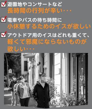 【従来のアウトドア用品にはない  本場イタリアのデザイン】  スタイリッシュでコンパクト！  革新的な折りたたみイス『BIP』