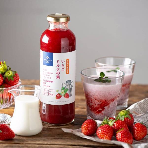 いちごの果肉たっぷり！子どもから大人まで大人気の「牛乳と混ぜるいちごミルクの素」が累計販売本数40万本突破！【サンクゼール・久世福商店】
