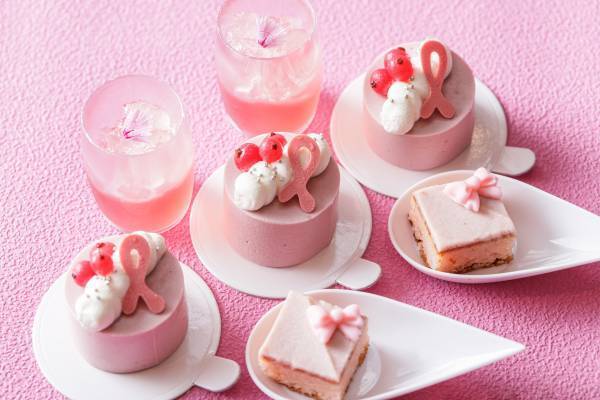 ピンクリボンフェスティバル賛同企画！ピンクモチーフのスイーツプレート＆オリジナルカクテルセット 『ストリングス スイーツコレクション～ピンクリボン～』販売