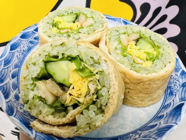 【抹茶と梅を使用した彩り豊かな2色のロールいなり寿司】人気の伊奈利ロールから新作を高級伊奈利寿司専門店『福寿家』が新発売！