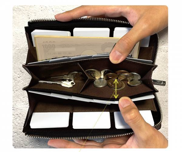 「最大30枚」カードを美しく収納　利き手を選ばない　整う長財布【PROUDY_N】