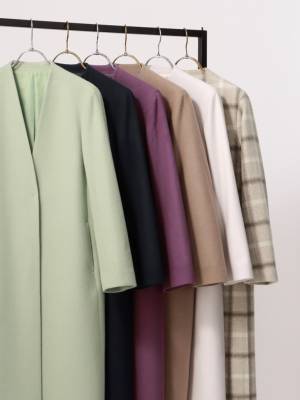 外出増が予想される今冬にお仕事から休日スタイル、セレモニーシーンまで きちんと感にこだわったVカラーウールコートを6色展開