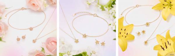 【ディズニープリンセス】『Blooming Tales』をシリーズ化 「ベル」「ジャスミン」「ラプンツェル」をモチーフにした 新作ピアス、ブレスレット11月11日新発売