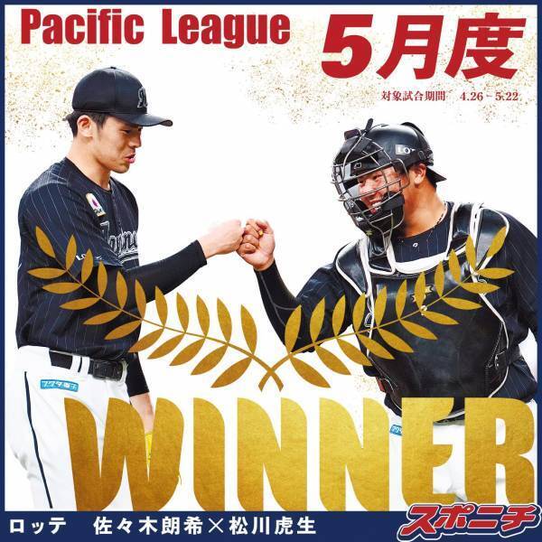 【5月度】DAZN月間バッテリー賞　阪神・青柳晃洋＆梅野隆太郎、千葉ロッテ・佐々木朗希＆松川虎生が受賞