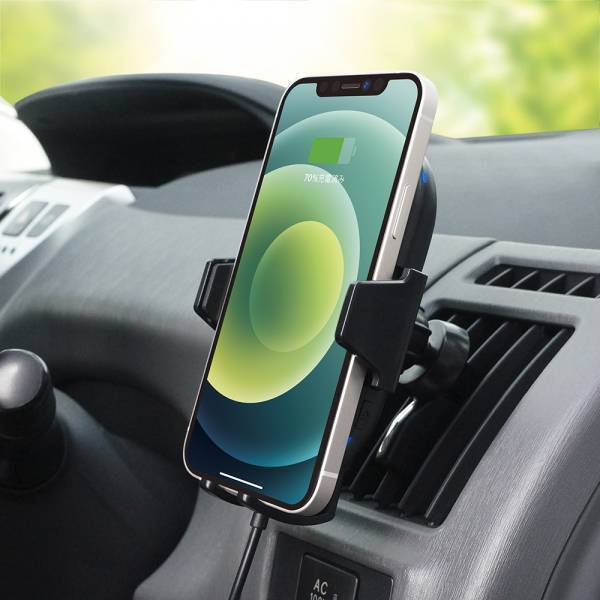 赤外線センサー内蔵でスマートフォンを近づけると自動ホールドする車載用ワイヤレス充電ホルダーが登場
