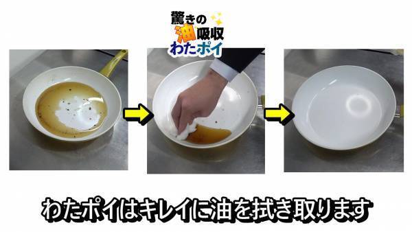 [1月20日全国販売開始]驚きの油吸収　わたポイ発売！