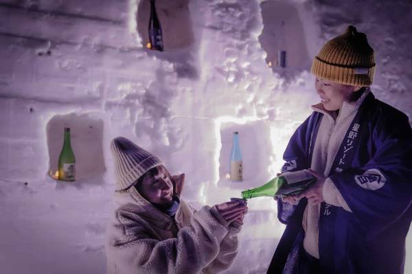 【磐梯山温泉ホテル】雪を使って造られた酒場が登場！「雪ん中酒場」がオープン～熱燗名人がご用意する熱燗と会津のおつまみを提供～｜期間：2023年1月28日～2月28日