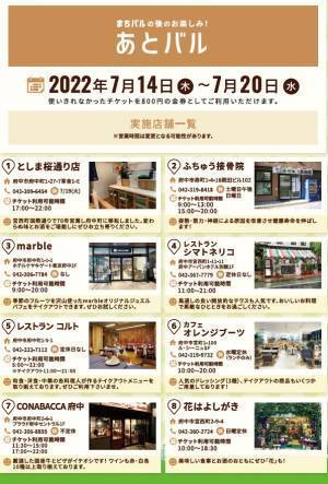 明日7月7日からついに開催！府中のまちなかの飲食店をおトクに回ろう！むさし府中まちバル2022夏