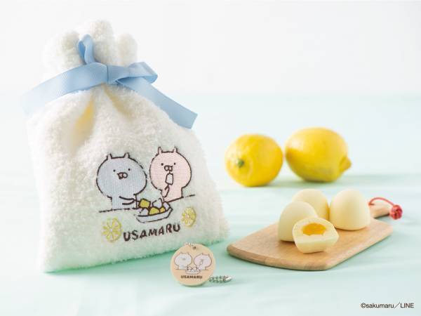 【うさまる】ふわふわ巾着に入った爽やかな「はちみつレモンマシュマロ」が限定販売！うさまるのほっぺのようなもっちり感♪