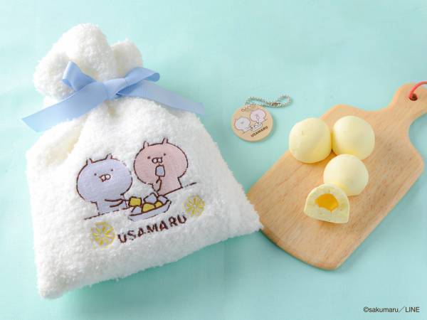 【うさまる】ふわふわ巾着に入った爽やかな「はちみつレモンマシュマロ」が限定販売！うさまるのほっぺのようなもっちり感♪