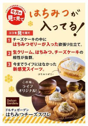 【近畿圏ライフ】チーズスフレとはちみつの甘みを同時に楽しめる新感覚スイーツが誕生！「ドルチェガーデン　はちみつチーズスフレ」を新発売