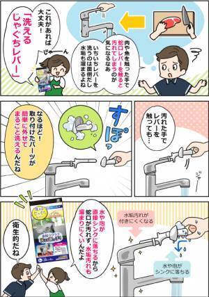 蛇口の衛生対策！着脱できて洗える取っ手『洗えるじゃぐちレバー』が10月に新発売