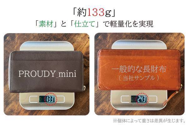 「ミニ」なのにカード16枚が整う、膨らみづらい空間設計。軽くて柔らかい秀逸ミニ長財布【PROUDY_mini】