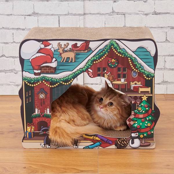 SNSで絶大な人気を誇るペットグッズ「爪とぎ」シリーズ数量限定の新作『クリスマスハウス』が登場！オンラインストア先行10％オフで本日発売！
