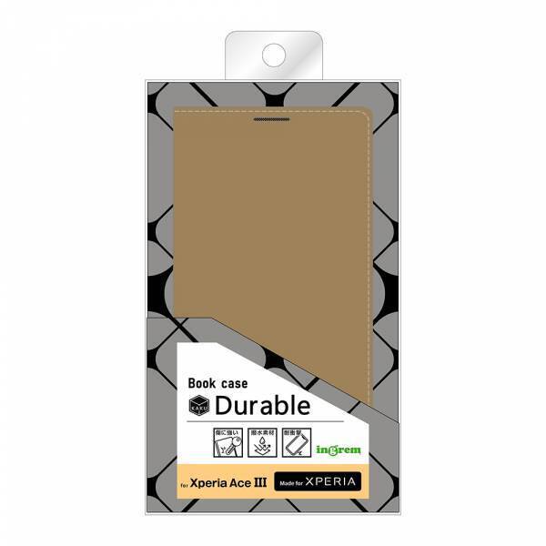 【 Xperia 1 Ⅳ、Xperia 10 Ⅳ、Xperia Ace III対応】四角い形が特徴のスマホケース“KAKU”から、PUレザーに撥水性をプラスした、Durable＝丈夫な手帳型レザーケース「KAKU Durable」が新登場！６月上旬発売予定。