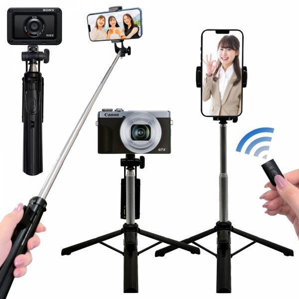 複数での自撮りやダンス動画をスマホでかんたん撮影「三脚になる自撮り棒」が登場！