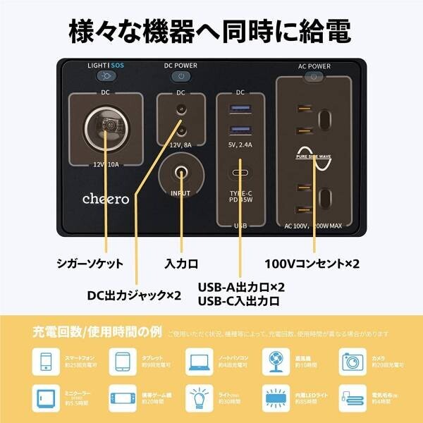 【新商品】支援金を&quot;タドれる&quot;バッテリーで災害支援 リン酸鉄ポータブル電源「cheero Energy Carry 320Wh」