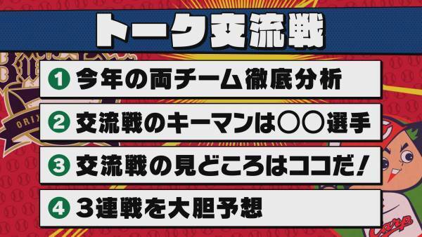 【カープ道】パ・リーグ芸人とトーク交流戦第３弾オリックス編にタモンズ安部参戦！