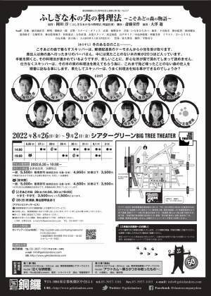 広く知られる人気児童文学を舞台化　劇団銅鑼創立50周年記念公演 第２弾『ふしぎな木の実の料理法～こそあどの森の物語～』上演決定　カンフェティでチケット発売