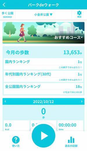 都立公園を歩いて賞品をもらおう！アプリで健康ウォーキング「パークdeウォークキャンペーン」 11月1日スタート！