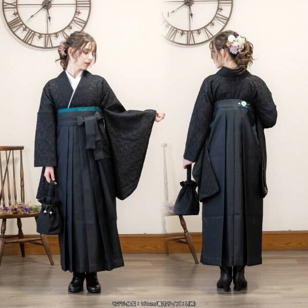 2023年卒業式袴に。オリジナルデザインの二尺袖着物単品/レース二尺袖着物4点セットが新発売