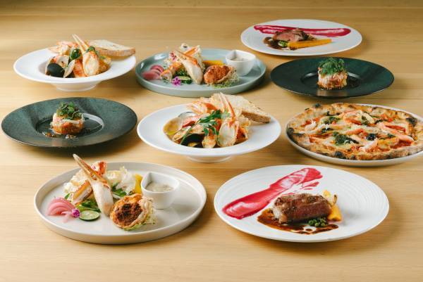 【旅行支援OK】薪窯創作イタリアン「カニ尽くしコース」がスタート。京丹後市「HOTEL＆湖邸 艸花 -そうか-」