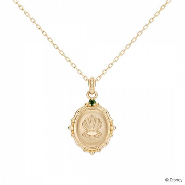 【ディズニープリンセス】新作ネックレス 「ベル」「ラプンツェル」「シンデレラ」「アリエル」「ジャスミン」 モチーフを繊細なレリーフで表現。イメージカラーの宝石の輝きを添えて