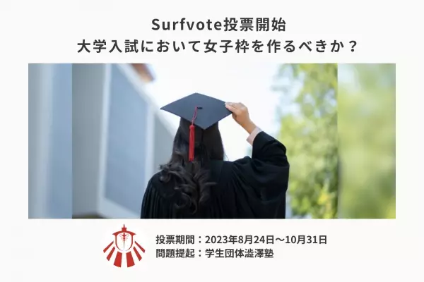 「大学入試において女子枠を作るべきか？」Surfvoteで投票開始