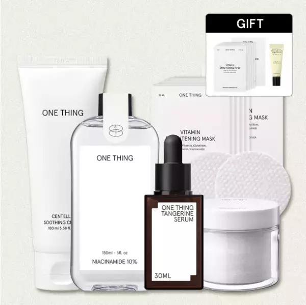 韓国スキンケアブランド「ONE THING（ワンシング）」が 【 Qoo10メガ割限定！ビタミンセット】を65％OFFで販売！ ワントーン明るい、透明感のある肌*へ！