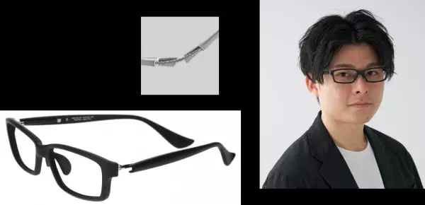 調整自在で滑りにくいラバー素材の鼻パッドと、アクティブシーンでもずれにくいテンプル構造 フィット感抜群！男性向けスポーティーデザインのメガネが新発売