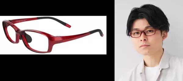 調整自在で滑りにくいラバー素材の鼻パッドと、アクティブシーンでもずれにくいテンプル構造 フィット感抜群！男性向けスポーティーデザインのメガネが新発売