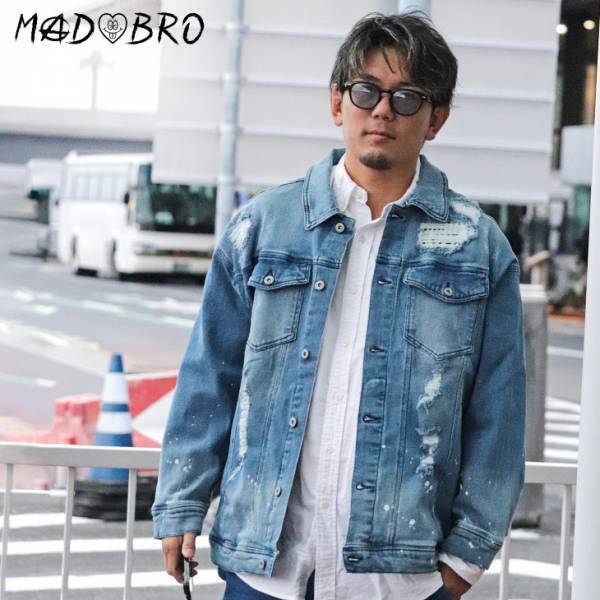 格闘家・皇治選手プロデュース『MADBRO』（マッドブロ）より味のあるダメージ加工の「デニムジャケット」が登場！