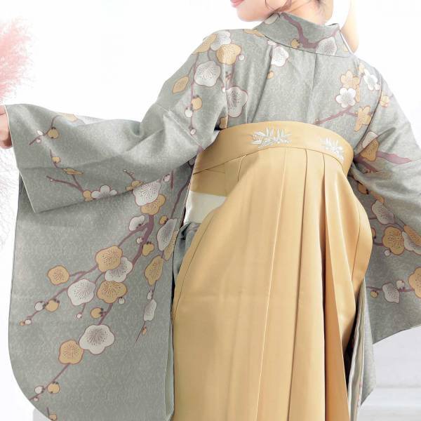 卒業式・修了式に！京都きもの町オリジナル袴「南天刺繍」、スモーキーピンク・オリーブ・ダークグリーン・イエローベージュ発売