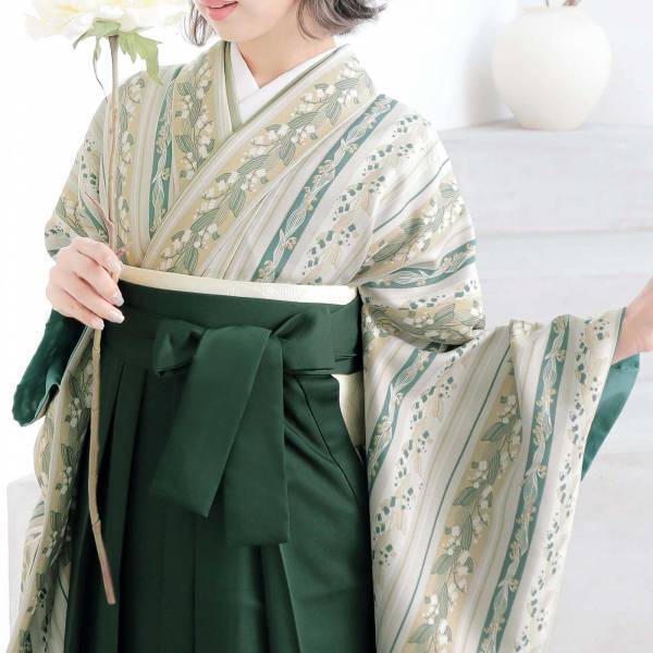 卒業式・修了式に！京都きもの町オリジナル袴「南天刺繍」、スモーキーピンク・オリーブ・ダークグリーン・イエローベージュ発売