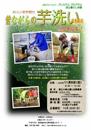 【小峰ビジターセンター】11月5日（日）「おいしい里芋堀りと昔ながらの芋洗い体験」開催！