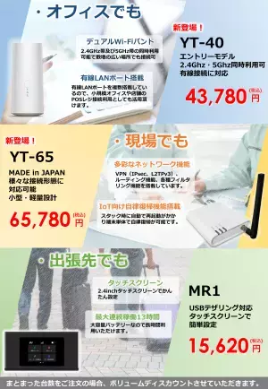 ビジネスシーンで活躍!!マルチキャリア対応『据置型モバイルWiFi』を２機種販売開始！