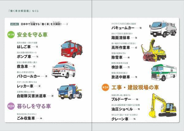 車の内部がよく見える！ イラスト図解でしくみと機能がまるわかり！『働く車分解図鑑』が9月15日発売！